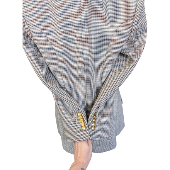 A.L.C. Sedgwick II Double Breasted Gold Button Houndstooth Tailored Blazer 8 - Picture 12 of 13